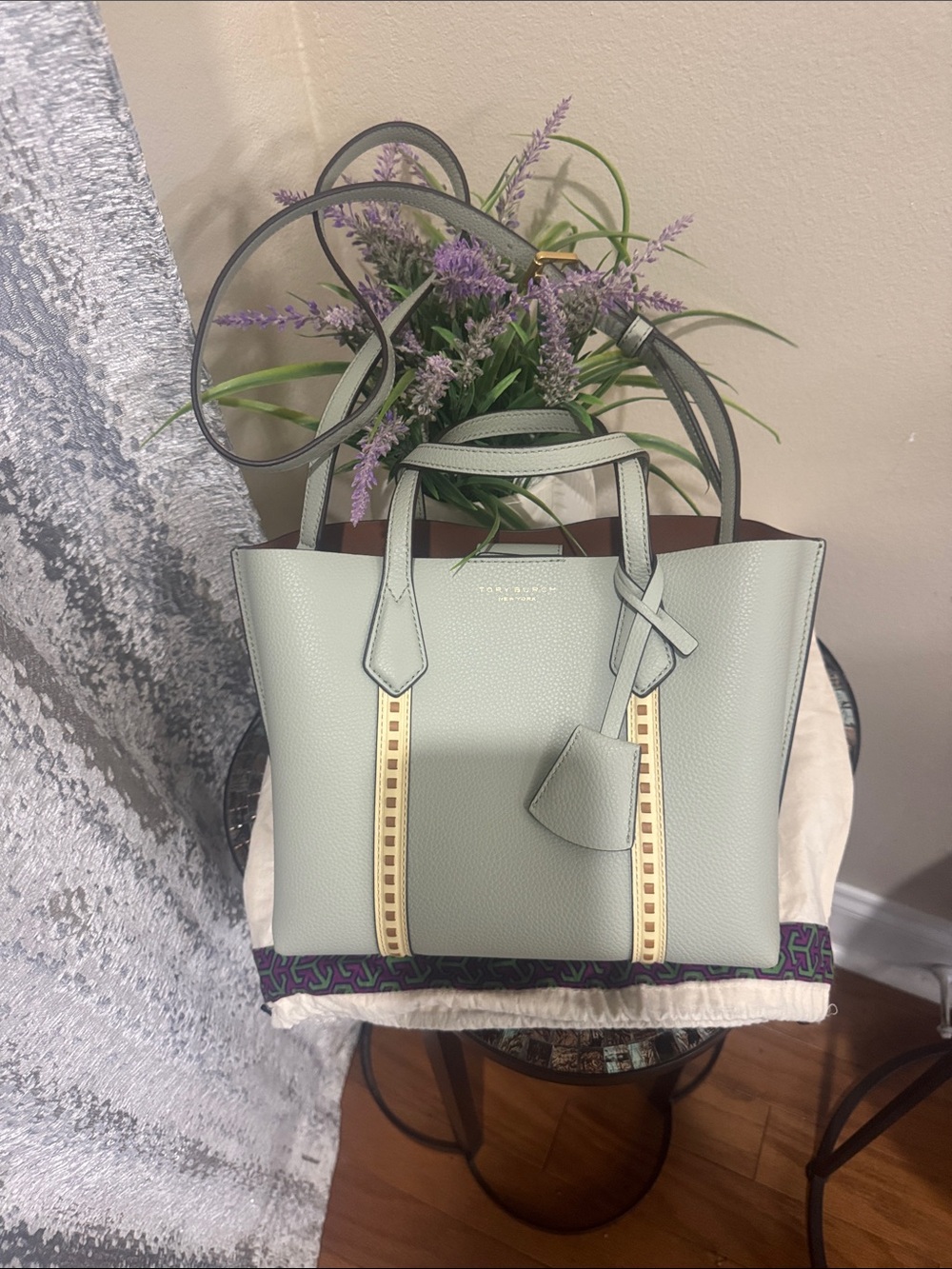 Tory Burch Perry Pickstitch Small Triple Compartment Leather Tote